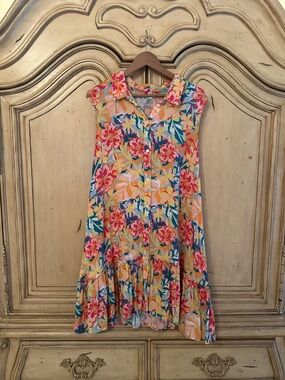 Time and Tru Floral Sleeveless Sundress in Pink, Yellow & Blue (women’s xxl)